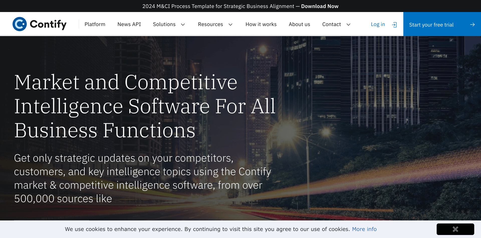 screenshot of Contify website