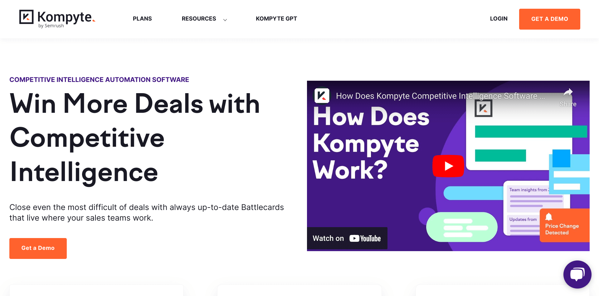 screenshot of Kompyte website
