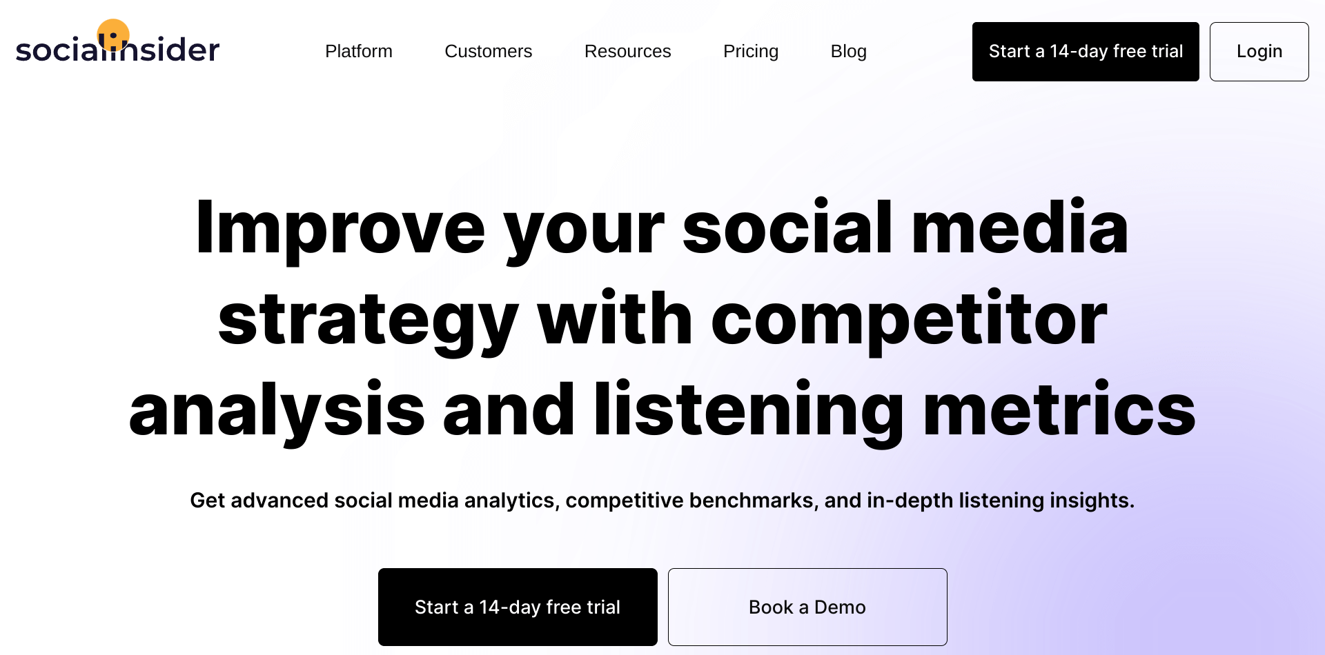 screenshot of SocialInsider website