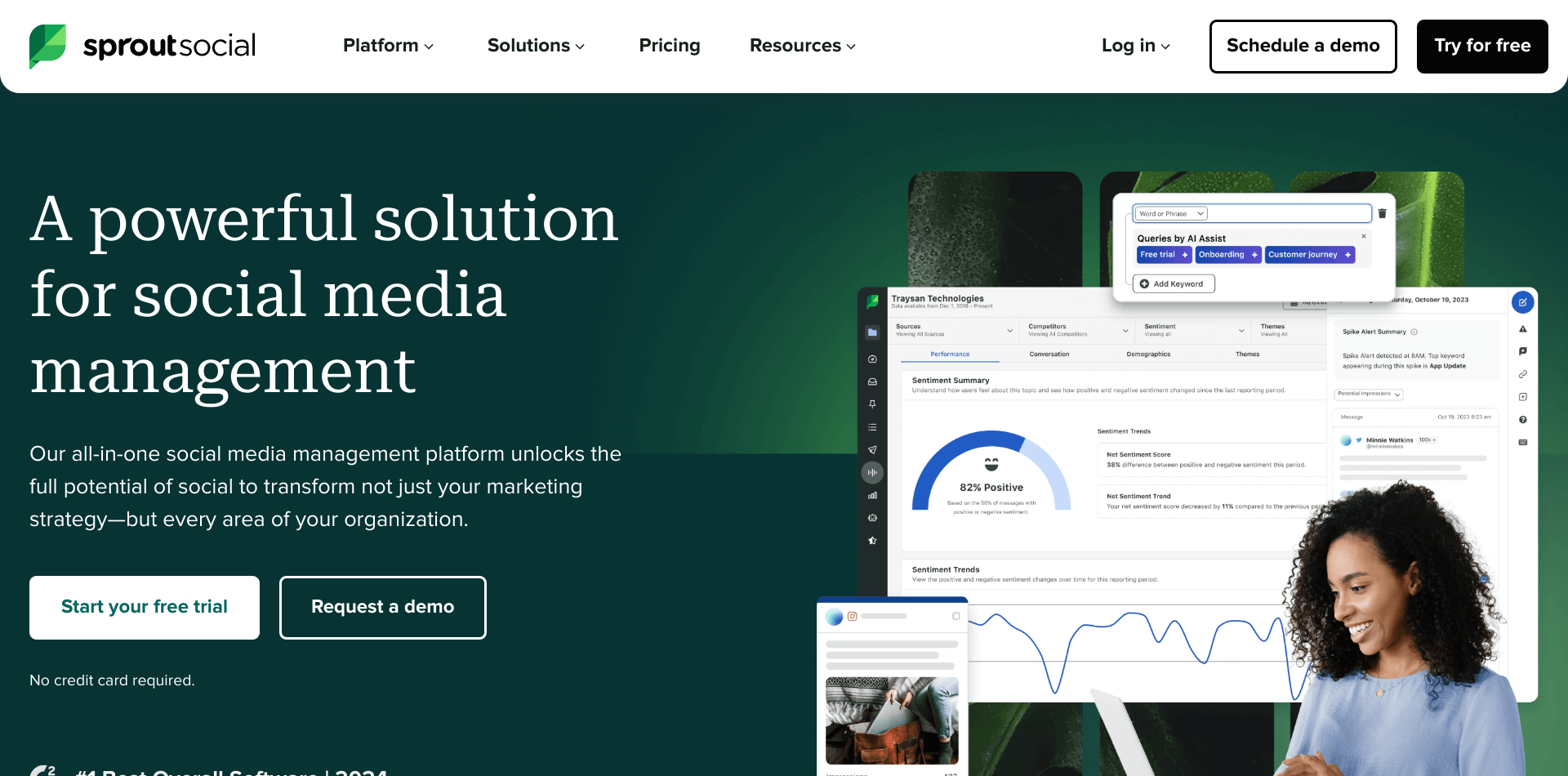 screenshot of Sprout Social website