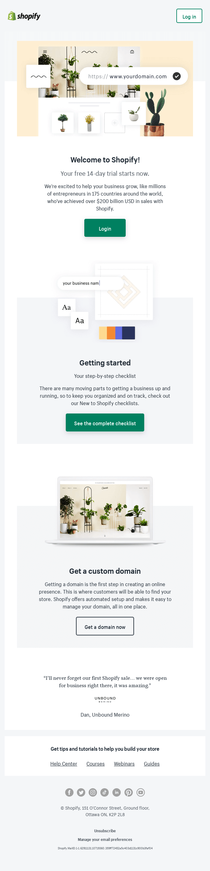 shopify b2b welcome email campaign