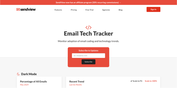 email tech tracker tool screenshot