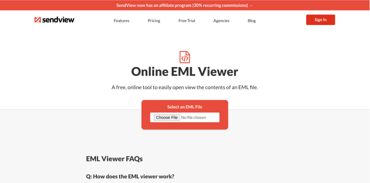 email EML file viewer tool screenshot