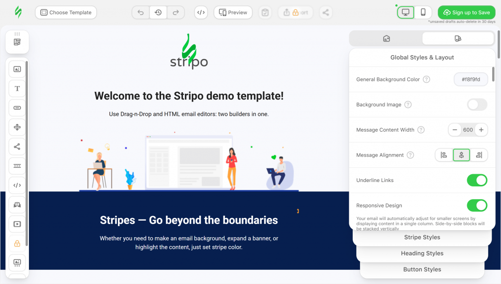 stripo email builder